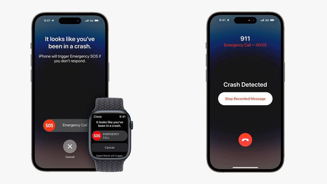 Fitur deteksi kecelakaan di iPhone 14. Foto: Apple