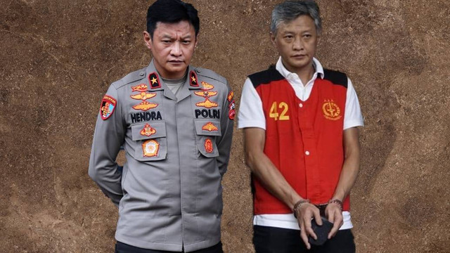 Kolase foto saat Hendra Kurniawan menjabat Karo Paminal Div Propam Polri Senin (7/12/2020) dan saat ditahan Kejaksaan Agung pada Rabu (5/10/2022). Foto: Sigid Kurniawan/Antara Foto dan Jamal Ramadhan/kumparan