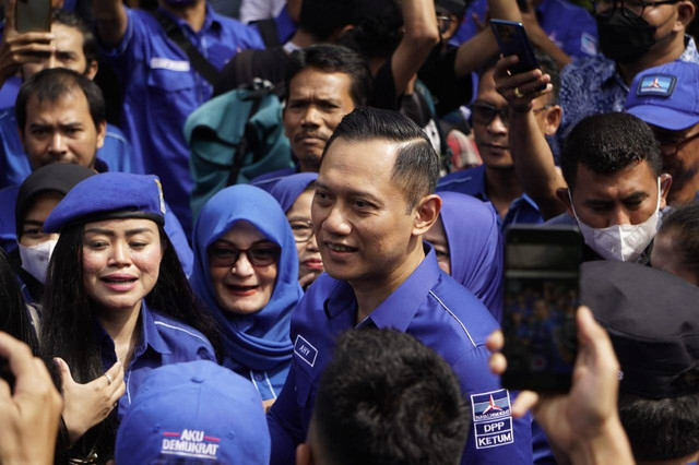 Ketum Partai Demokrat AHY di DPP Demokrat Foto: Jamal Ramadhan/kumparan