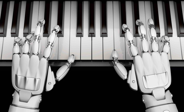 Ilustrasi Robot AI buat musik.
 Foto: Iaremenko Sergii/Shutterstock