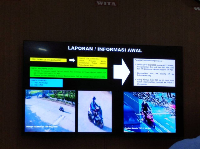 Kamera pengawas yang menunjukan pegawai Binus School yang awalnya diduga prajurit TNI sedang melintas di kawasan TKP Marina. Foto: Intan Alliva/kumparan
