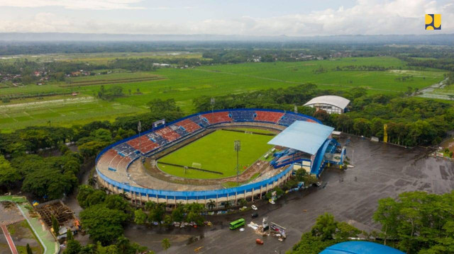 Foto udara Stadion Kanjuruhan di Kabupaten Malang, Jawa Timur, Kamis (13/10/2022). Foto: Kementerian PUPR