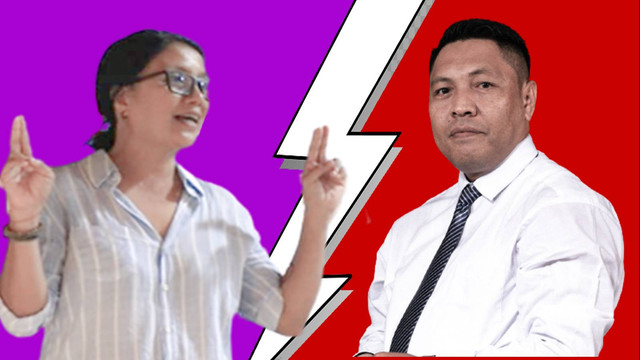 Ketua Tim Advokasi Kekerasan Jurnalis Maharani Salindeho, SH dan Tim Hukum Wakil Wali Kota Tidore Kepulauan, Iskandar Joisangaji.