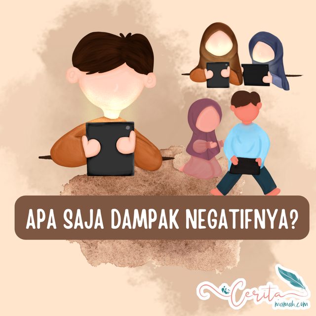 ilustrasi dampak negatif internet dibuat pribadi oleh canva.com