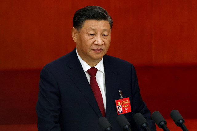 Pembukaan Kongres Partai Komunis China oleh Presiden Xi Jinping Foto: Thomas Peter/Reuters