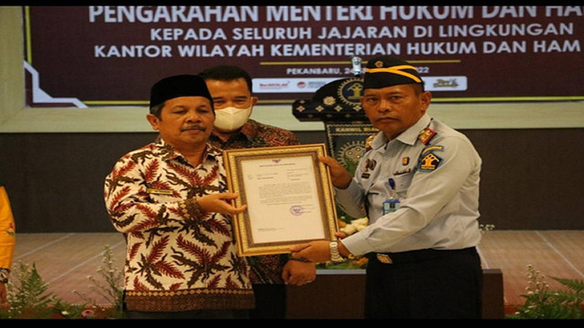 Serah terima hibah lahan seluas 5 Hektare dari Pemkab Kuansing ke Kanwil Kemenkumham Riau (ROBI SUSANTO/SELASAR RIAU)