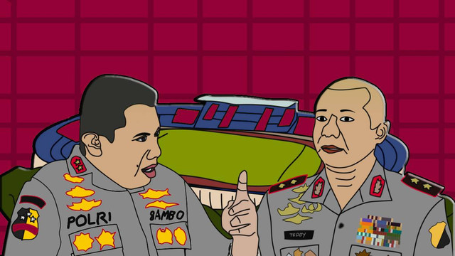 Ilustrasi Sambo, Kanjuruhan dan Teddy. Sumber: Alfi AbdillahR