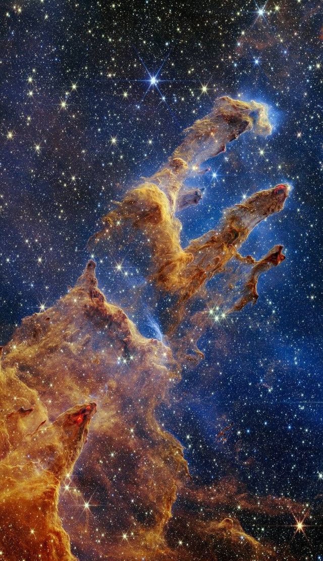 Nebula 'Pillars of Creation', hasil jepretan terbaru teleskop luar angkasa James Webb. Foto: NASA