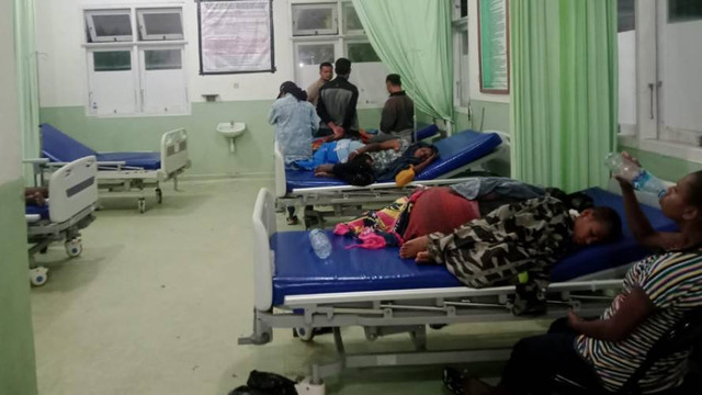 Korban keracunan makan daging anjing sat acara ulang tahun di Boven Digoel. (Foto Humas Polda Papua)