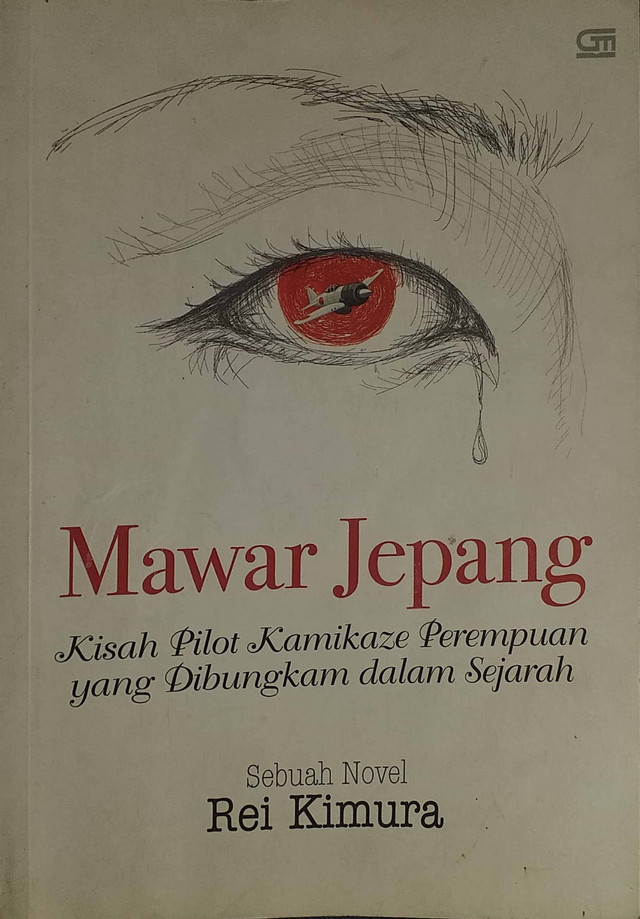 Foto Cover novel Mawar Jepang saya jepret sendiri pada saat membaca