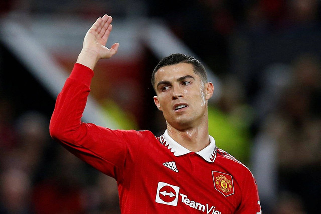 Pemain Manchester United Cristiano Ronaldo saat melawan Sheriff Tiraspol pada pertandingan lanjutan Grup E Liga Europa di Old Trafford, Manchester, Inggris.
 Foto: Craig Brough/REUTERS