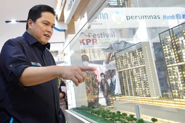 Menteri BUMN Erick Thohir meresmikan KPR Hunian Pemuda yang mengusung konsep Transit Oriented Development (TOD) yang jadi satu dengan lokasi stasiun. Foto: Twitter/@erickthohir