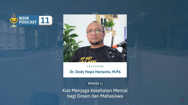 Dr. Dody Hartanto, M.Pd., pembicara pada bidik podcast Pendidikan Bahasa Inggris Universitas Ahmad Dahlan (UAD) (Foto: Farida)