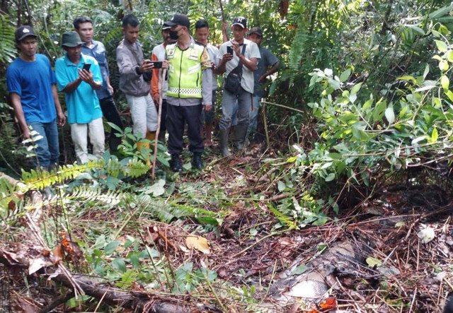 Titik lokasi penemuan ular yang memangsa Zahra. (Foto: Istimewa)