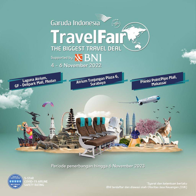 GATF 2022 akan diselenggarakan di 3 kota besar. Foto: Garuda Indonesia