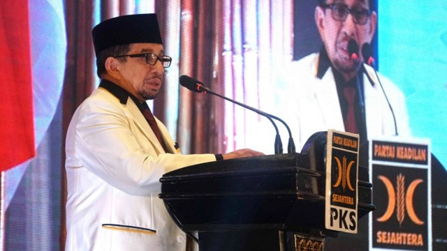 Ketua Majelis Syuro, Salim Segaf Al Jufri, saat Rakornas PKS di Hotel Bidakara Grand Pancoran, Tebet, Jakarta Selatan, Kamis (14/11/2021). Foto: Irfan Adi Saputra/kumparan