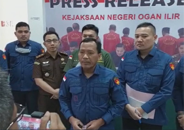 Kejaksaan Negeri (Kejari) Ogan Ilir (OI) saat menggelar press release. Foto: Istimewa