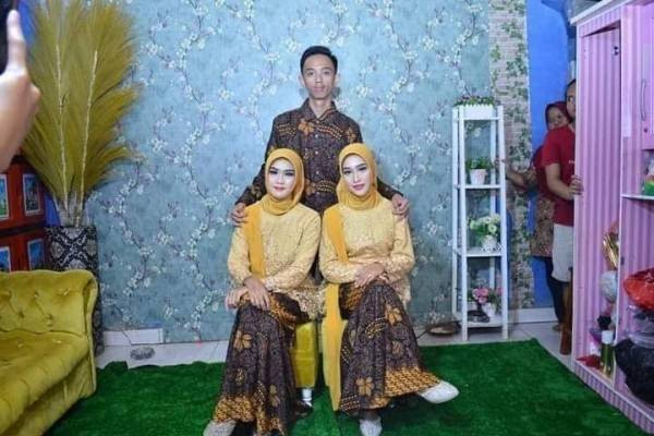Novri bersama kedua istrinya yakni Oktavia dan Dina, Foto : Istimewa
