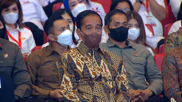 Presiden Joko Widodo dan sejumlah elite Partai hadiri HUT Perindo. Foto: Dok. Perindo