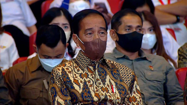 Presiden Joko Widodo dan sejumlah elite Partai hadiri HUT Perindo. Foto: Dok. Perindo