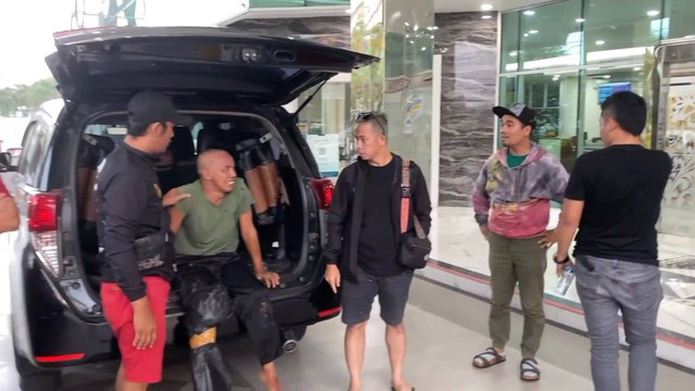 Jatanras Polda Sumsel menangkap Sutrisno, pelaku yang tembak dan kubur pria bernama Romli di OKU. (ist)  