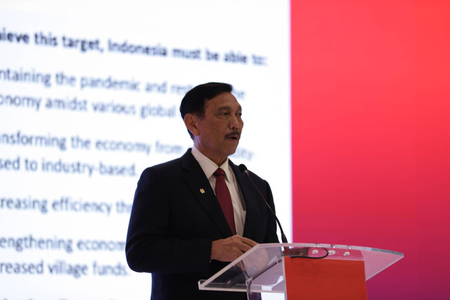 Menko Bidang Kemaritiman dan Investasi Luhut Binsar Pandjaitan menghadiri IDIC International Seminar LPS di The Westin Resort Nusa Dua Bali.  Foto: Dok. LPS