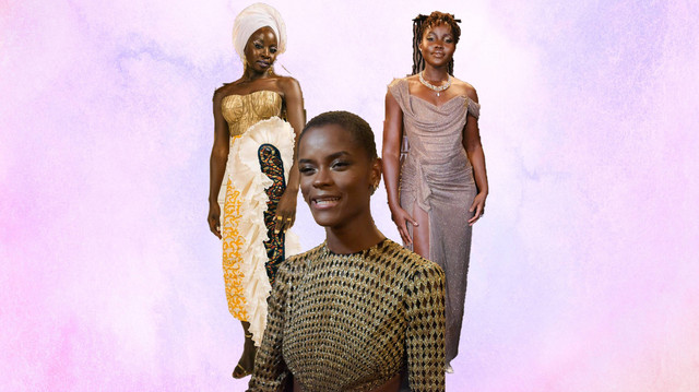 Tampilan elegan Lupita Nyong'o, Letitia Wright, dan Danai Gurira, tiga aktris film Black Panther: Wakanda Forever. Foto: Pius Utomi Ekpei/AFP Instagram/@anaigurira /@lupitanyongo