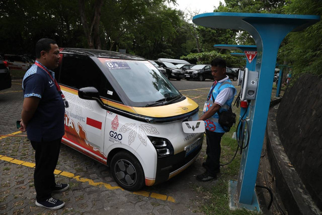 Wuling Air ev di rangkaian acara KTT G20. Foto: Aditia Noviansyah/kumparan