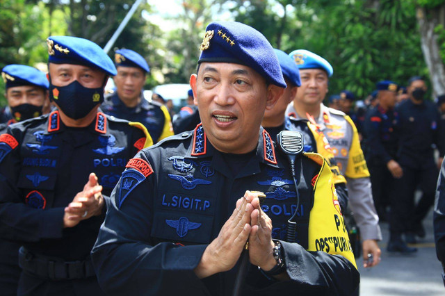 Kapolri Jenderal Listyo Sigit Prabowo menghadiri perayaan HUT ke-77 Brimob di Bali. Foto: Polri