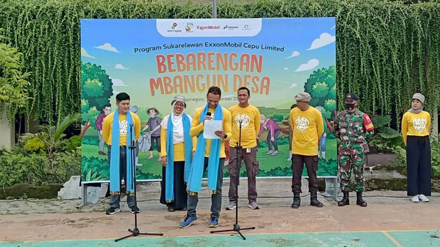 Kegiatan ExxonMobil Volunteer Program (EPV) yang digelar ExxonMobil Cepu Limited (EMCL), Rabu (16/11/2022) (Foto: Dinin BeritaBojonegoro)