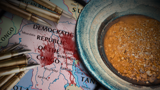 Ilustrasi emas kotor dan perang paling mematikan pada abad-21 di Republik Demokratik Kongo (FOTO: Cindy Angelica Wijaya)
