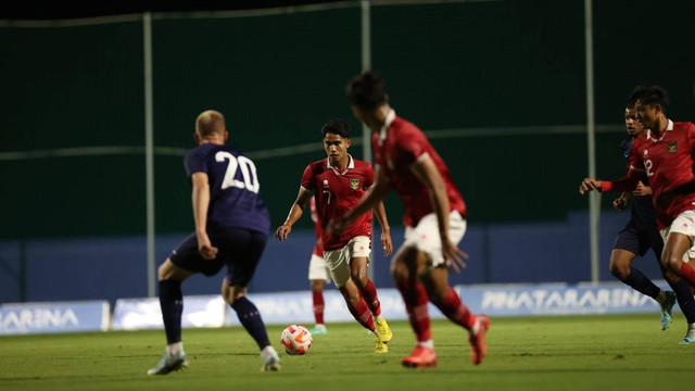 Pertandingan uji coba Timnas U-20 vs Prancis U-20, di Pinatar Arena Football Center, Murcia, Spanyol, Jumat (18/11/2022). Foto: PSSI