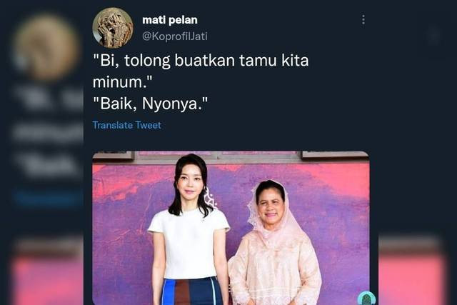 Tangkapan layar unggahan akun @KoprofilJati yang diduga hina Iriana Jokowi. Foto: istimewa