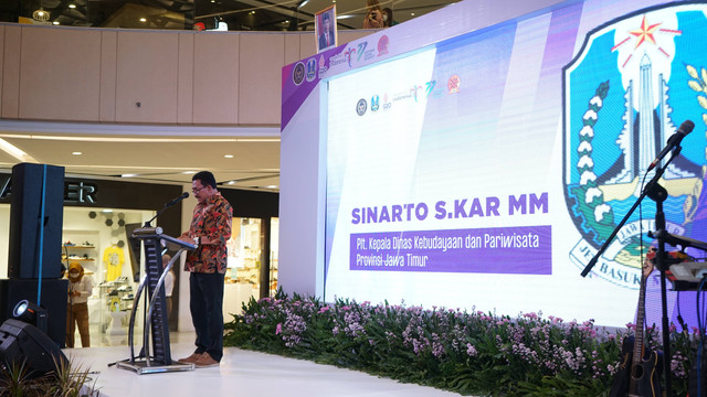 pembukaan event bursa pariwisata  oleh Kepala Dinas Kebudayaan & Pariwisata Provinsi Jawa Timur 