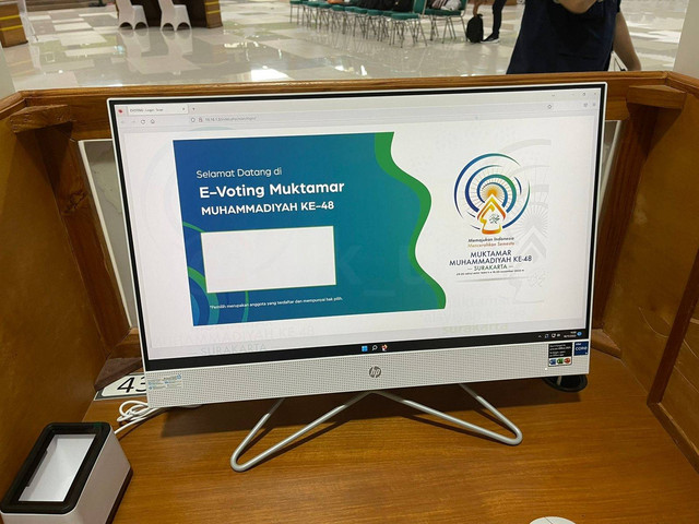 Tampilan E-Voting Buatan Universitas Ahmad Dahlan(UAD) untuk menyukseskan Muktamar Muhammadiyah dan ‘Aisyiyah ke-48 (Foto: Istimewa)