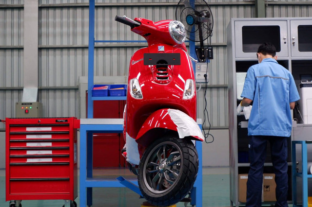 Peresmian pabrik Piaggio Group Indonesia di Cikarang. Foto: Aditya Pratama Niagara/kumparan
