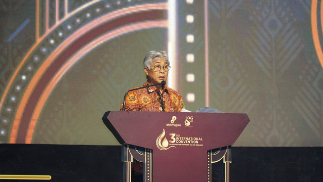Kepala SKK Migas Dwi Soetjipto di International Convention Oil and Gas of Indonesia Upstream Oil and Gas 2022 (IOG 2022), Nusa Dua, Bali, Rabu (23/11/2022).  Foto: SKK Migas