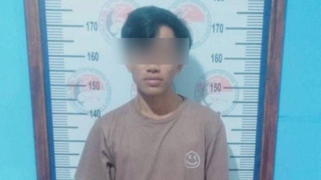 Terduga pelaku berinisial A (23) saat diamankan polisi. Foto: Polres Pasangkayu