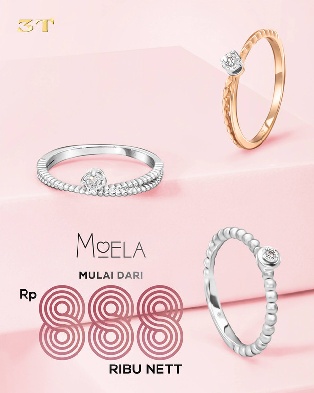 Koleksi perhiasan berlian Moela mulai dari harga Rp888 ribu. Foto: dok. The Palace Jeweler