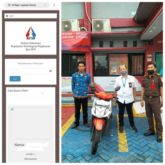 Rupbasan Mojokerto Kembalikan Sepeda Motor Sitaan Disaksikan Kejaksaan Negeri (Foto:HumasRupMoker)