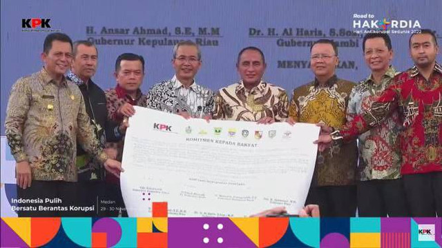 Gubernur Kepri, Ansar Ahmad menghadiri Pembukaan Road to Hari Antikorupsi Sedunia (Hakordia) di Medan. (Foto: Humas Pemproc Kepri)