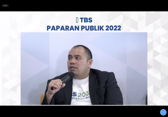 Wakil Direktur Utama PT TBS Energi Utama Tbk (TOBA), Pandu Patria Sjahrir dalam paparan publik TOBA virtual, Kamis (1/12/2022).  Foto: Dok. Istimewa