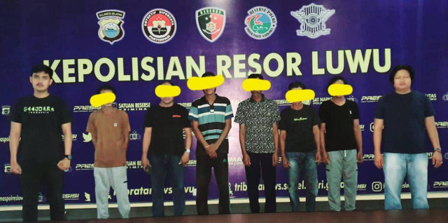 Polres Luwu tangkap 6 pria dewasa yang perkosa anak umur 11 tahun. Foto: Dok. Istimewa
