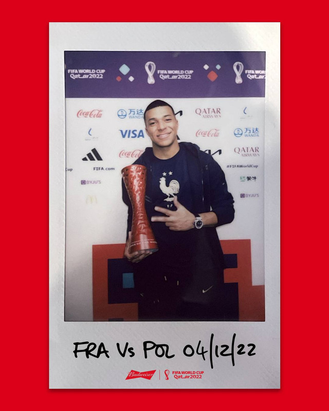 Kylian Mbappe jadi Man of The Match laga Prancis vs Polandia di 16 besar Piala Dunia 2022, Minggu (4/12/2022). Foto: Instagram/@fifaworldcup