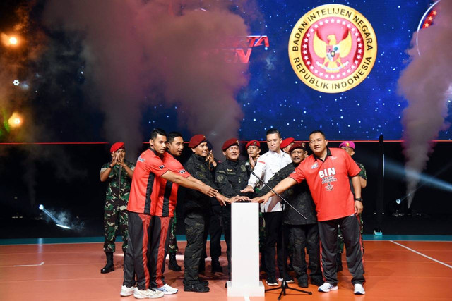 Persatuan Olahraga BIN (PORBIN) launching 2 tim bola voli di Sekolah Tinggi Intelijen Negara, Sentul, Bogor, Jawa Barat. Foto: Dok. Istimewa