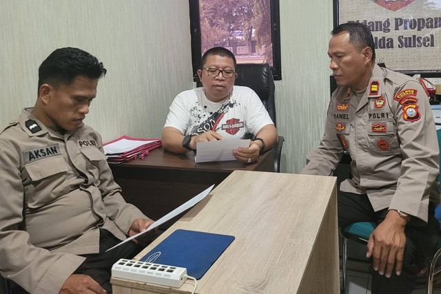 Aipda Aksan diperiksa di Sub Bidang Paminal Propam Polda Sulsel. Foto: Dok. Istimewa