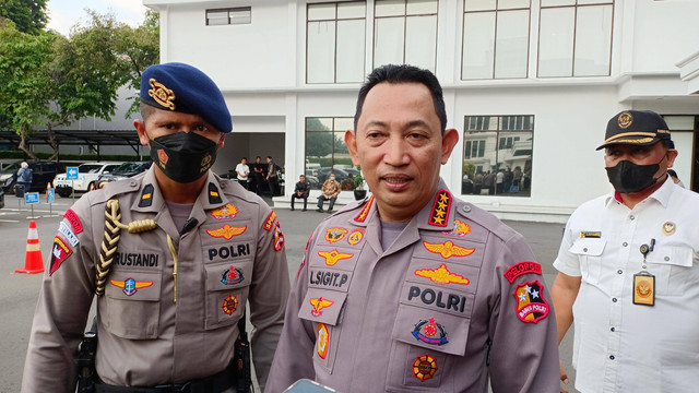 Kapolri Listyo Sigit Prabowo di Kantor Kemenko Polhukam. Foto: Aprilandika Pratama/kumparan