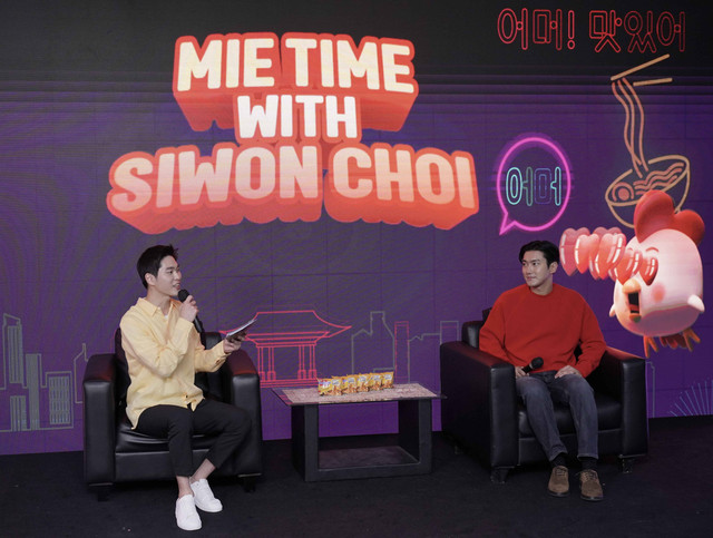 Meet and greet dengan brand ambassador Mie Sedaap, yaitu Choi Siwon secara hybrid, online di zoom dan offline di Gedung Sarinah, Jakarta, Selasa, (6/12/22). Foto: Dok: Mie Sedaap