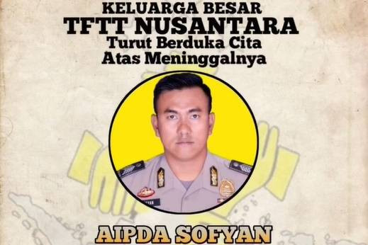 Aipda Sofyan, Anggota Polsek Astana Anyar yang meninggal dunia akibat terkena serpihan ledakan bom. Foto: Instagram/@nusantara_tftt