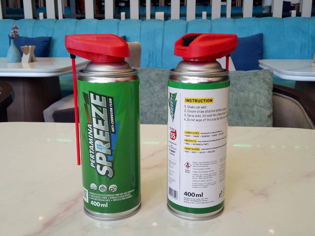 Produk baru PT Pertamina Lubricants, Pertamina Spreeze. Foto: Rizki Fajar Novanto/kumparan